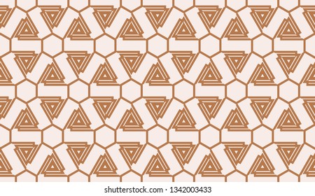 Pattern with polygonal geometric elements. Vector Seamless illustration. Template for wallpaper, interior design, decoration, scrapbooking page