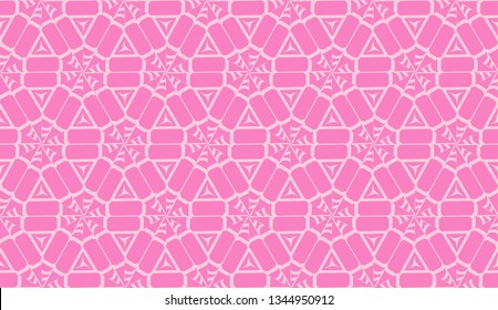 Pattern with polygonal geometric elements. Vector Seamless illustration. Template for wallpaper, interior design, decoration, scrapbooking page