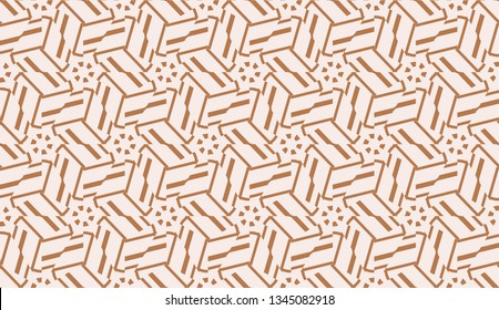 Pattern with polygonal geometric elements. Vector Seamless illustration. Template for wallpaper, interior design, decoration, scrapbooking page