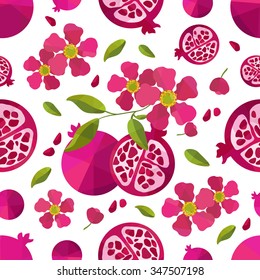 Pattern pomegranate and flower