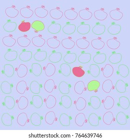 Pattern  of pomegranate,   stamens. Hand drawn.