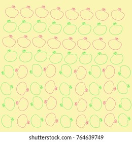 Pattern  of pomegranate,   stamens. Hand drawn.