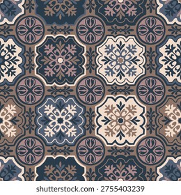 pattern with portuguese tiles in talavera style