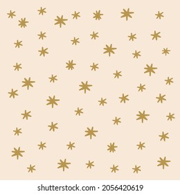 A pattern for a postcard with Stars. Background of space shapes for craft paper. Beautiful hand-drawn beige star. Backing for gift wrapping. Vector illustration