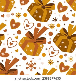 pattern with presents festive christmas gifts box vector illustration