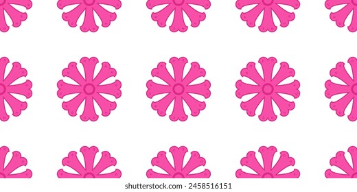 Pattern with pretty colorful flowers in a grid