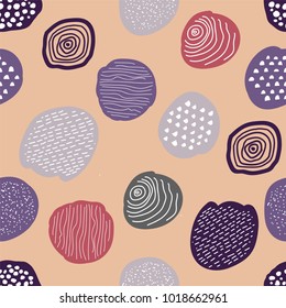 Pattern of primitive Abstract forms. Vector illustration. Seamless background. Hand drawn african fabric designs.