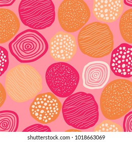 Pattern of primitive Abstract forms. Vector illustration. Seamless background. Hand drawn african fabric designs.