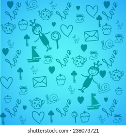 Pattern with prince and heart for boys