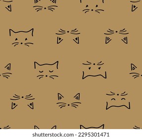 pattern print cat brown small