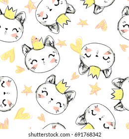 Pattern of print cat desig 