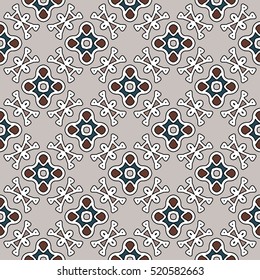 Pattern for print, web design, textile, identity, patchwork. Geometric texture. Vector endless ornaments with abstract shapes.