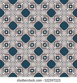 Pattern for print, web design, textile, identity, patchwork. Geometric texture. Vector endless ornaments with abstract shapes.