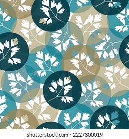 Pattern with prints of colored leaves on a white background. Handmade Watercolor Seamless Decor. Retro Element Decor.