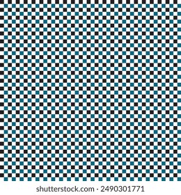 Pattern Psychedelic checkerboard. Groovy retro checkered texture. Psychedelic playful background. Blue, black and white tile pattern, chess, square. eps10