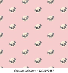 Pattern with pug. 
