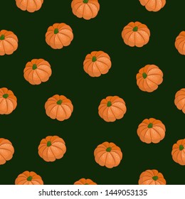 Pattern with pumpkin. Autumn pattern. Halloween. Holiday illustration with pumpkin. Wrapping paper, cover, banner