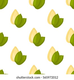 Pattern with pumpkin seeds color icon in cartoon design