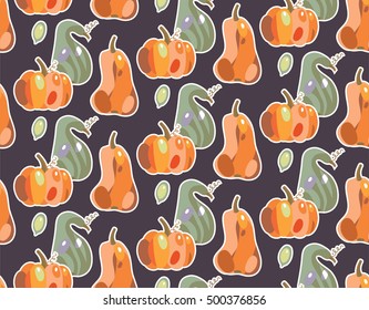 Pattern of pumpkin. Vector illustration