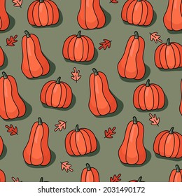 Pattern with pumpkins for halloween, wrapping paper