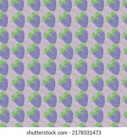 Pattern purple berry blackberry. For fabrics and clothes, for the design of stationery. Vector. Flat style.