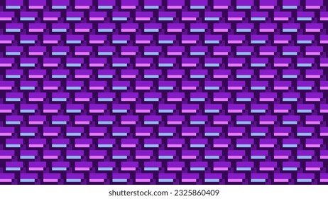 Patrón de ladrillos púrpura con textura de luces de cián y magenta de neón