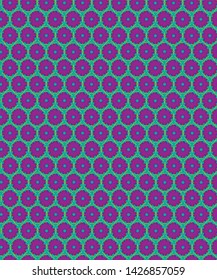 pattern of purple geometric flowers