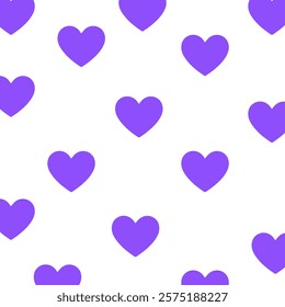Pattern with purple hearts on a white background.