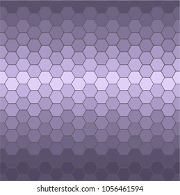 A pattern of purple honeycombs. Single-color gradient. Vector image. Design. Strong style. Minimalistic background. Wall, tile. Metal effect.