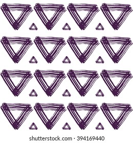 The pattern of the purple triangles