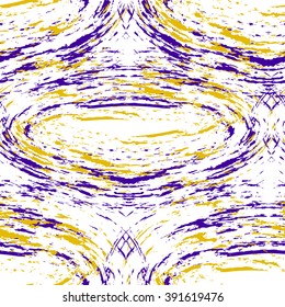 Pattern with purple and yellow stains. Abstract yellow purple pattern. Purple yellow pattern in grunge style.