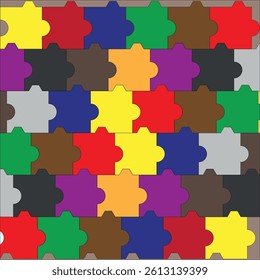 Pattern puzzle with rainbow colorws
