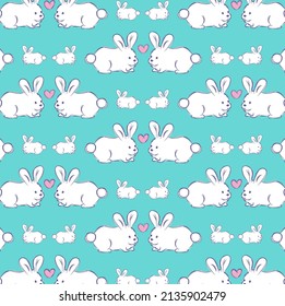 pattern rabbit animals family love farm print Easter Bunny 