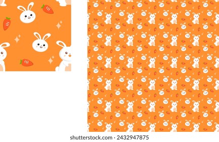 patrón con conejos y zanahoria