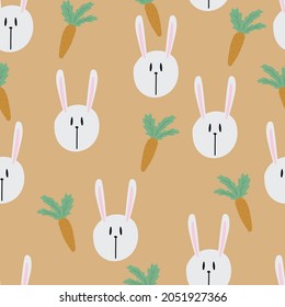 Pattern with rabbits and carrots