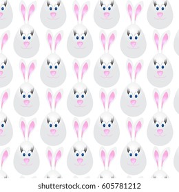 pattern with rabbits on a white background