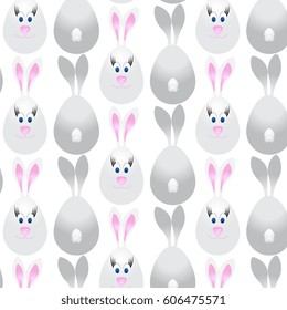 pattern with rabbits on a white background