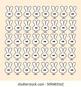 pattern of rabbits with red eyes.