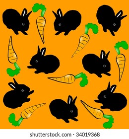  pattern with rabbits. vector illustration