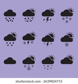 A pattern of rain clouds with raindrops, depicting rainy weather and atmospheric conditions.