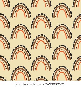 Pattern with rainbow in scandinavian still