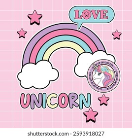 pattern rainbow unicorn love star magic