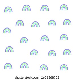 a pattern of rainbows on a white background