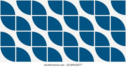 A pattern of raised blue shapes folded into a diagonal pattern.