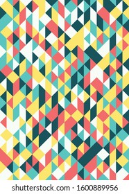 Pattern with random colored Diamonds Generative Art background illustration