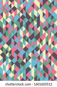 Pattern with random colored Diamonds Generative Art background illustration