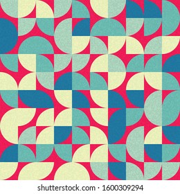 Pattern with random colored quarter circles Generative Art background illustration