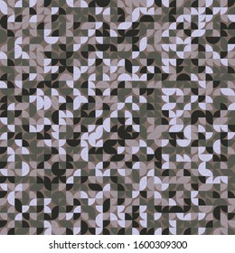 Pattern with random colored quarter circles Generative Art background illustration