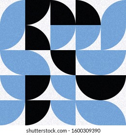 Pattern with random colored quarter circles Generative Art background illustration