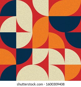 Pattern with random colored quarter circles Generative Art background illustration